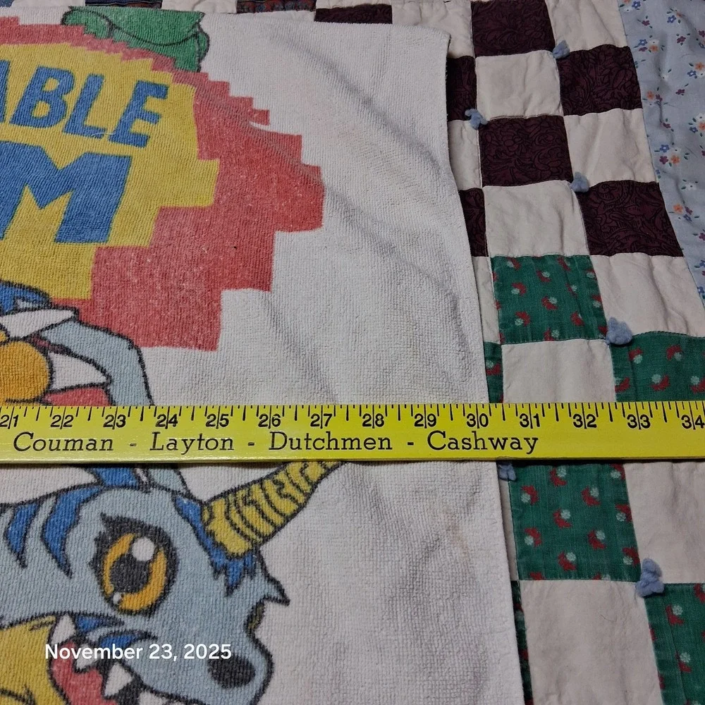 Vintage Digimon Digital Monsters Bath Towel Y2K 2000 Unbeatable Team H2F‎